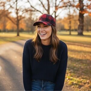 Red and Black Plaid Cap